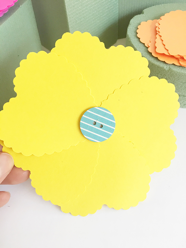 Kindness In Bloom Paper Flower With Button