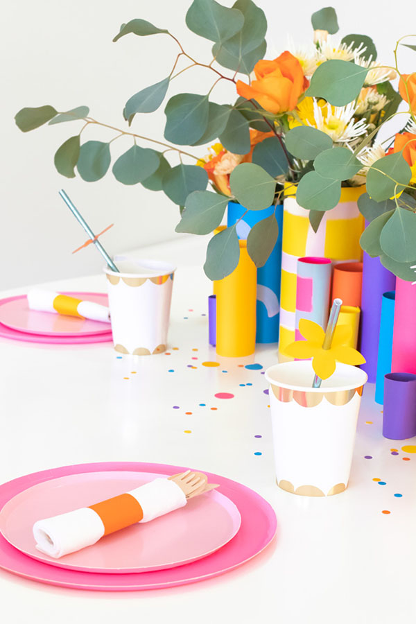 Burst of Spring Paper Straw and Napkin Decor