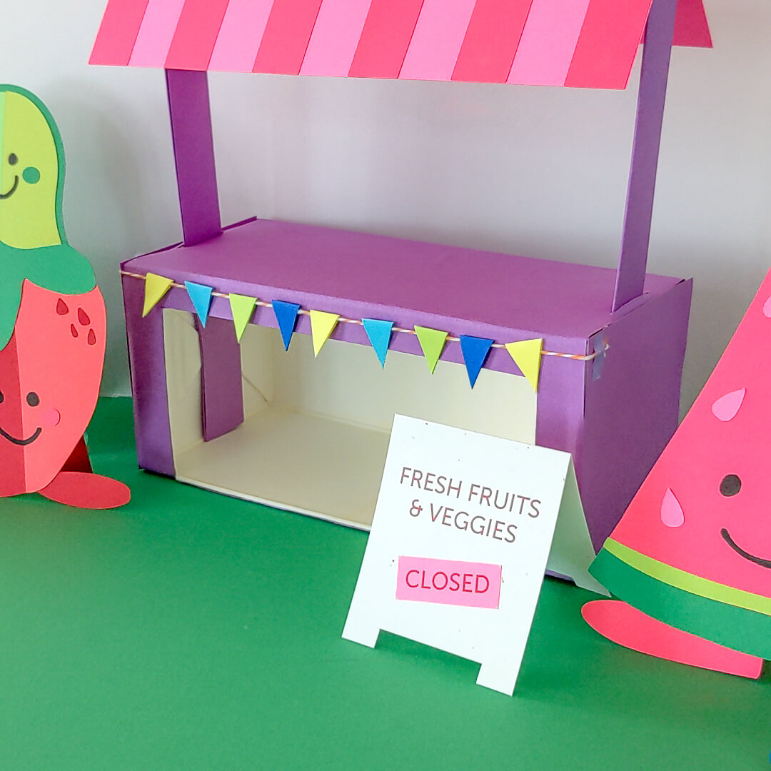 farmers market stand close up