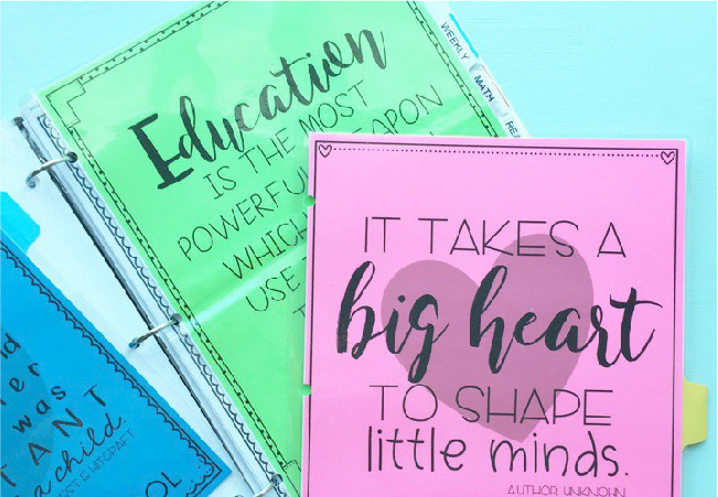 Color-Coded Teacher Binders