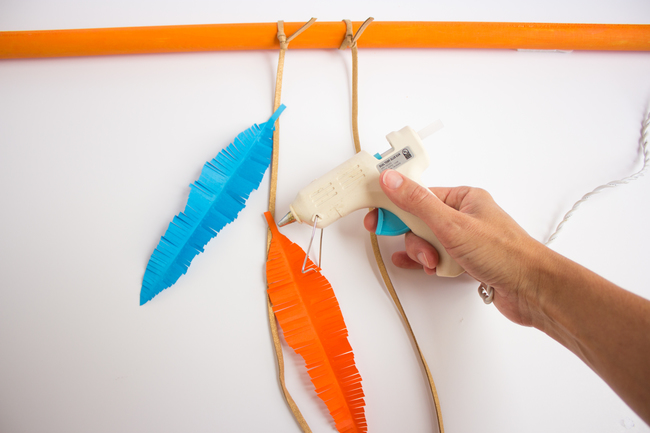 Feather Wall Hanging Using Hot Glue Gun