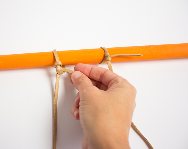 Double- Knotted Leather Cording and Dowel