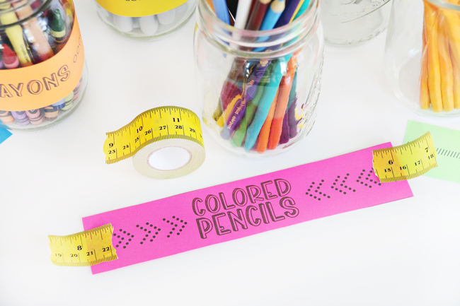 Colored Paper and Washi Tape Labels