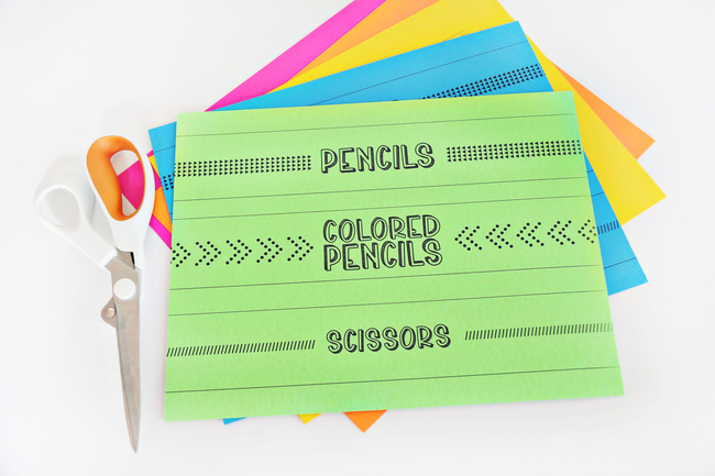 Colored Paper Labels For School Supplies