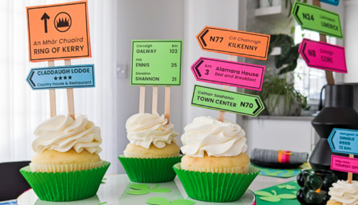 Merriment Design St Patrick Cupcake Topper Irish Roads