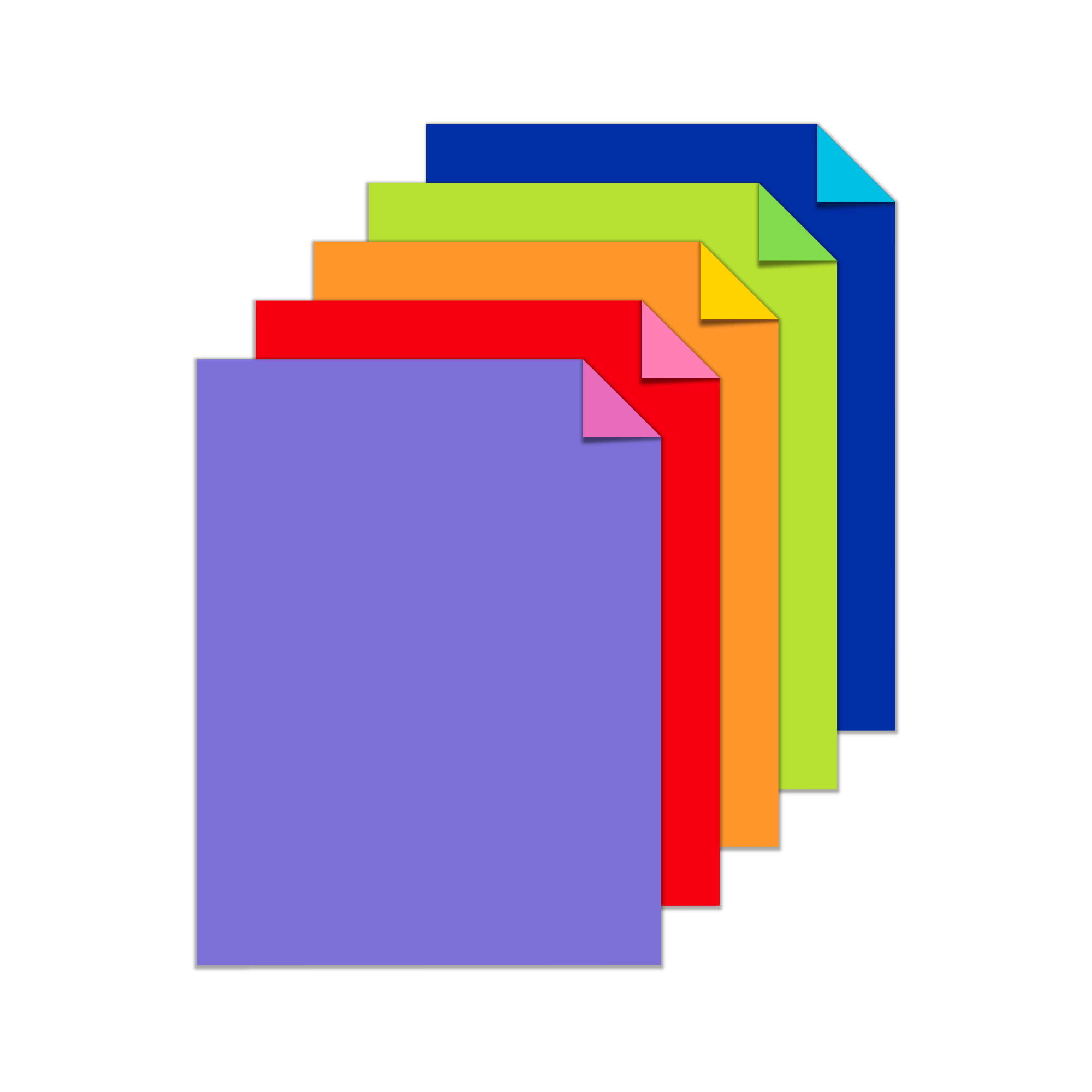 Double-Color 5-Color Assortment, 8.5” x 11”, 70 lb/189 gsm , 80 Sheets, Colored  Cardstock