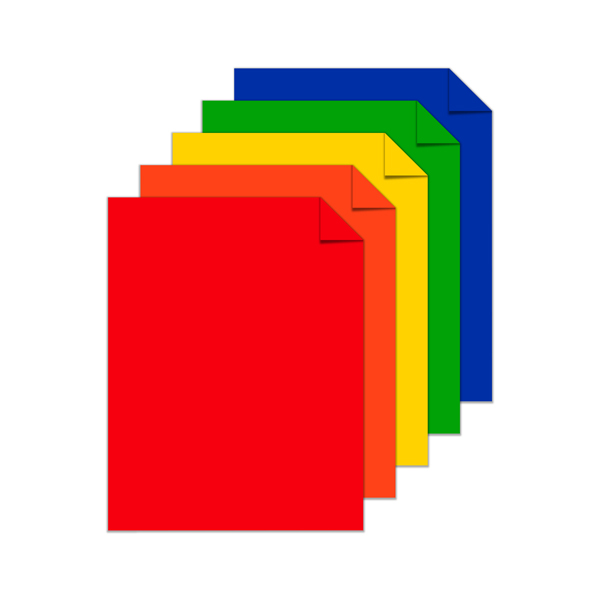 Primary One 5-Color Assortment, 8.5” x 11”, 24 lb/89 gsm, 100 Sheets, Color  Paper