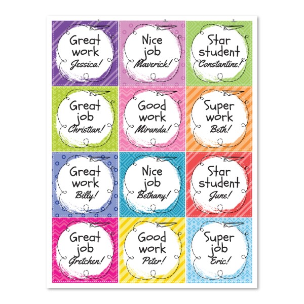 Motivational Stickers Bright, Sticker Paper Templates