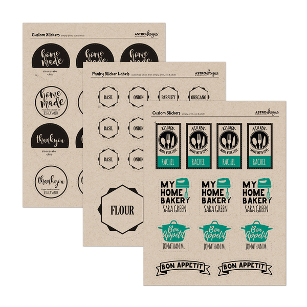 Kitchen and Pantry Labels Sticker Paper Templates ASTRODESIGNS Kitchen and Pantry Labels Sticker Paper Templates ASTRODESIGNS