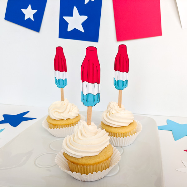 Rocket Pop Cupcake Toppers